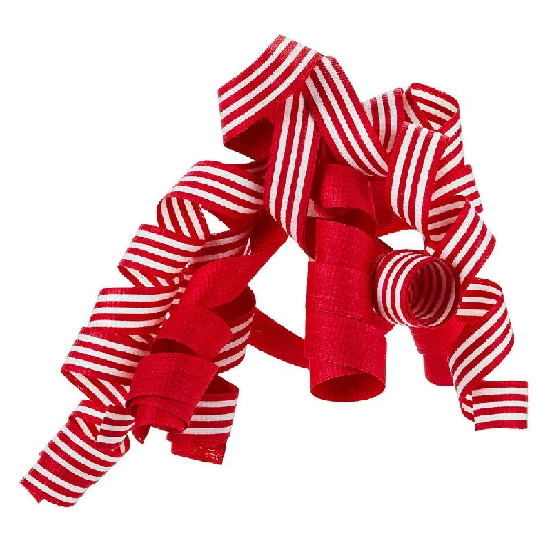 Hallmark : 6.5" Red and Peppermint Stripe Curly Ribbon Gift Bow