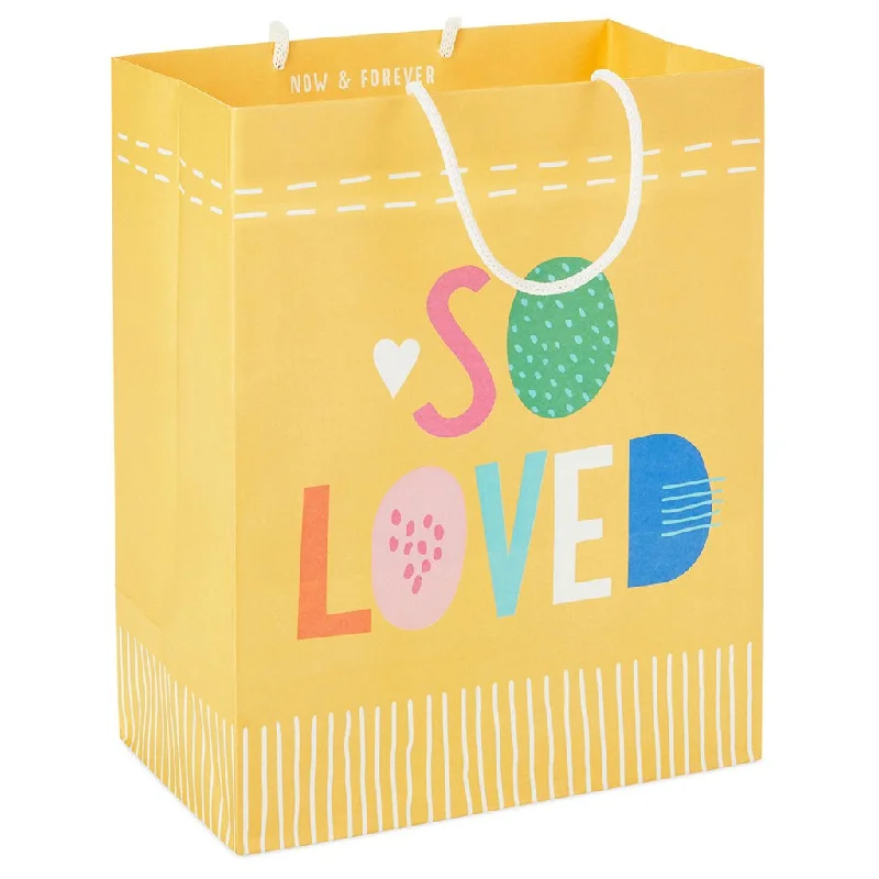 Hallmark : 9.6" Pastel Lettering on Yellow Medium Gift Bag