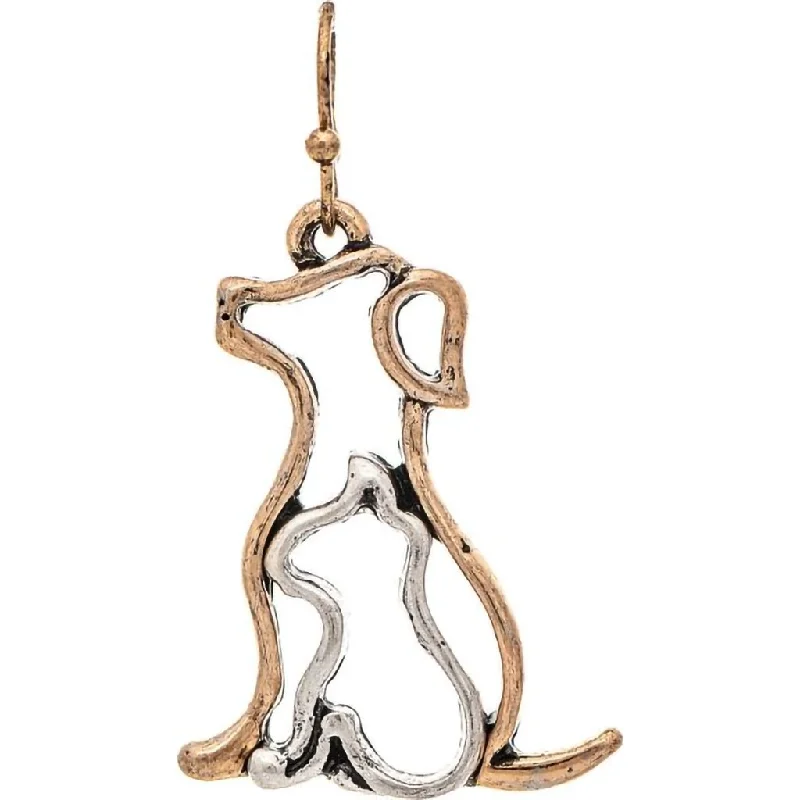 Rain : Two Tone Best Friends Forever Pets Earrings