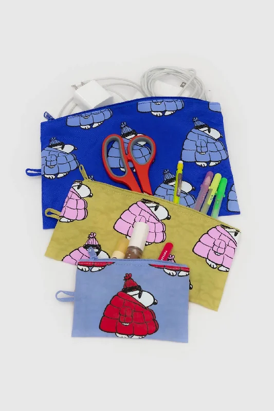 BAGGU Flat Pouch Set Puffer Snoopy