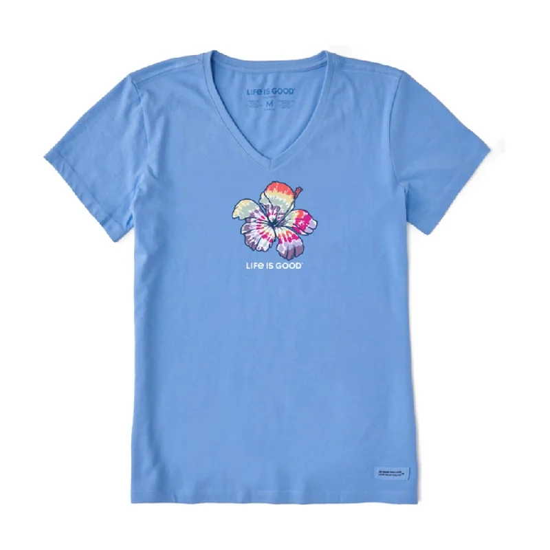 Life Is Good : Women's Tie Dye Hibiscus - Cornflower Blue