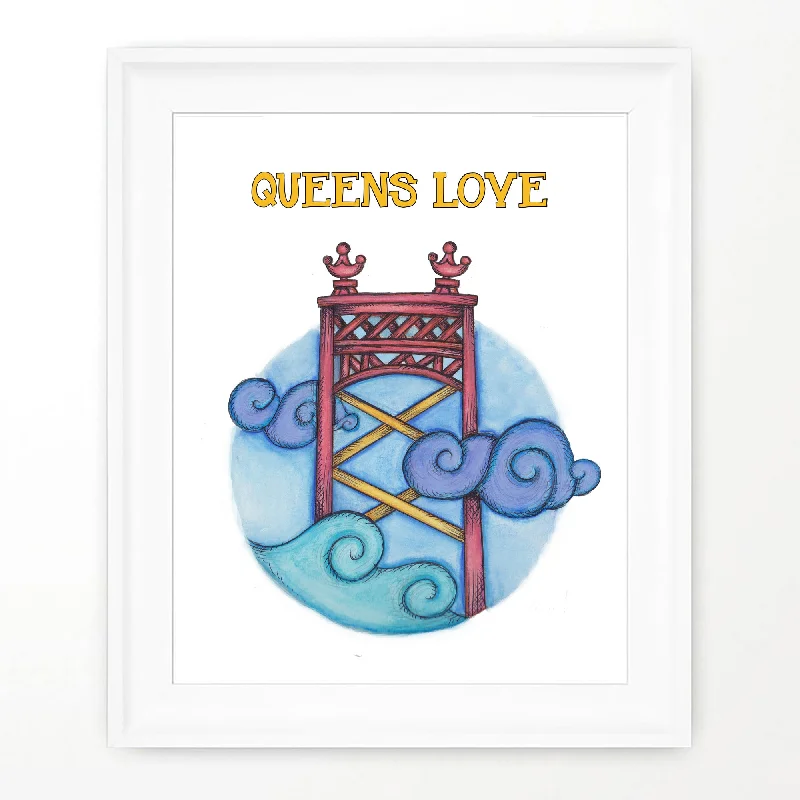 NYC PRINT | Queens Bridge New York City Poster | Nyc Poster Room Decor | Queens Print | New York Skyline Poster Decor | Queens Love | Big Apple Poster