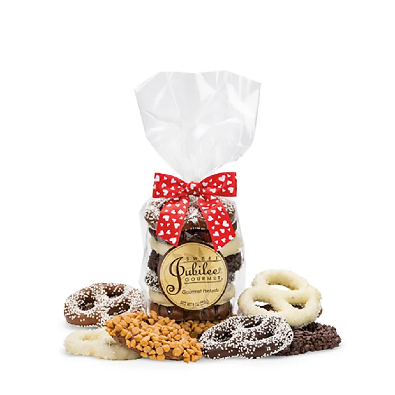 Sweet Jubilee : Valentine’s Day Pretzel Stack Gift Bag with Bow