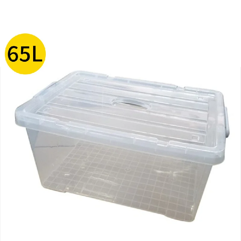 Multi Purpose Plastic Storage Box (65L) - with Lid (66x45x31cm)