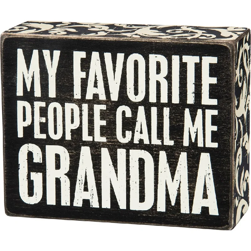 Primitives By Kathy : Call Me Grandma Box Sign