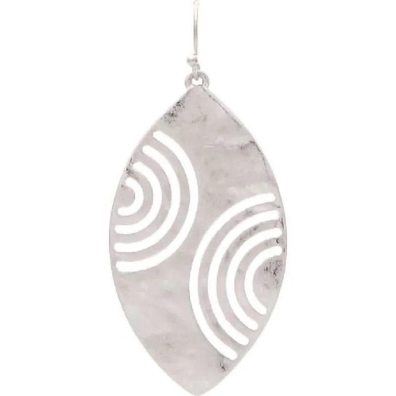 Rain : Silver Spiral Cutouts Ellipse Earring