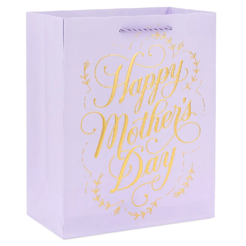 Hallmark : 9.6" Lilac and Gold Happy Mother's Day Medium Gift Bag