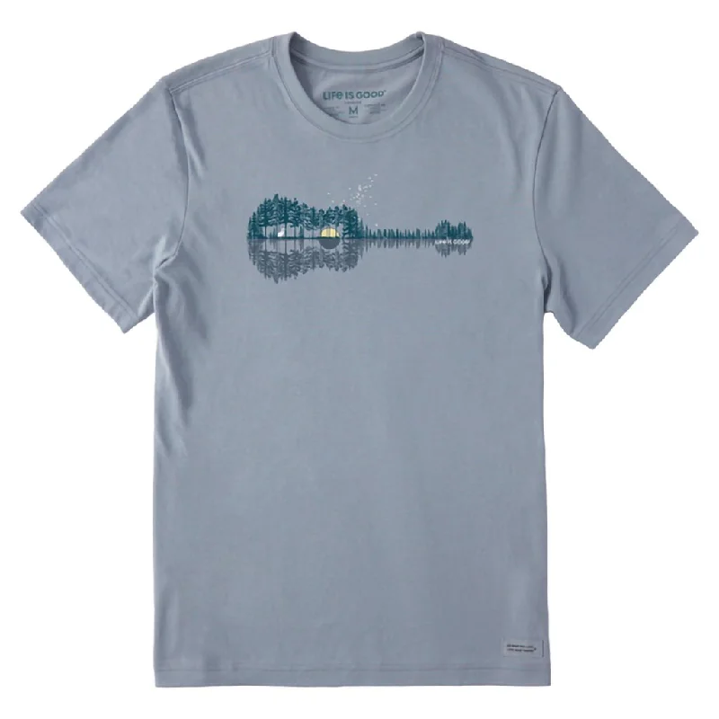 Life Is Good : Men's Men's Pine Guitarscape Short Sleeve Tee in Stone Blue