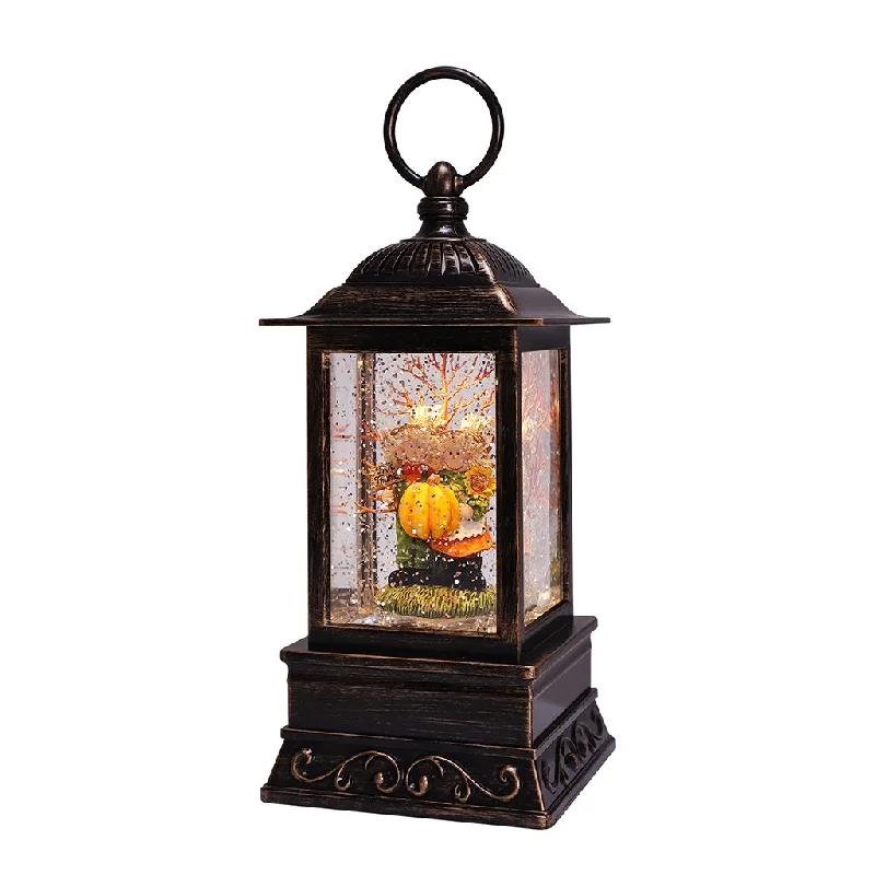 10.5" Hayride Lovebirds Glitter Lantern