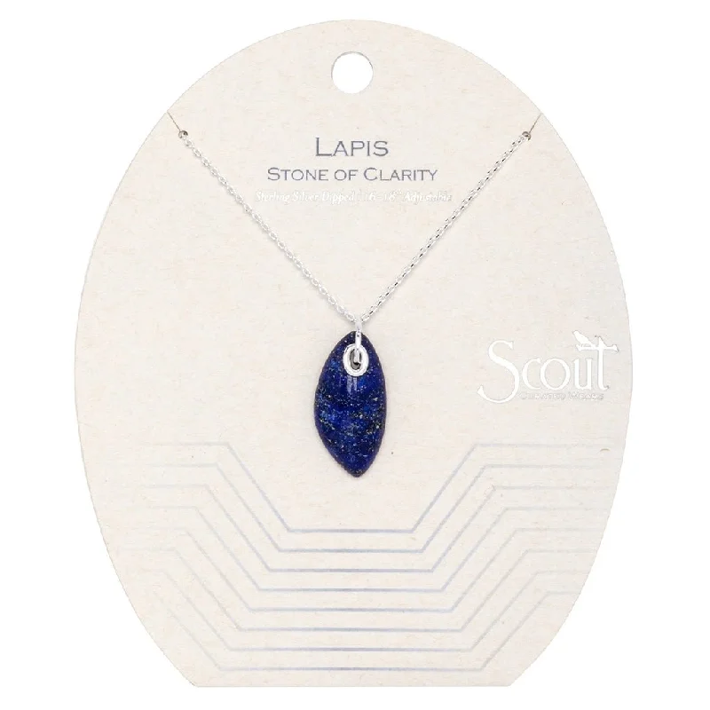 Scout Curated Wears : Organic Stone Necklace Lapis/Silver - Stone of Clarity