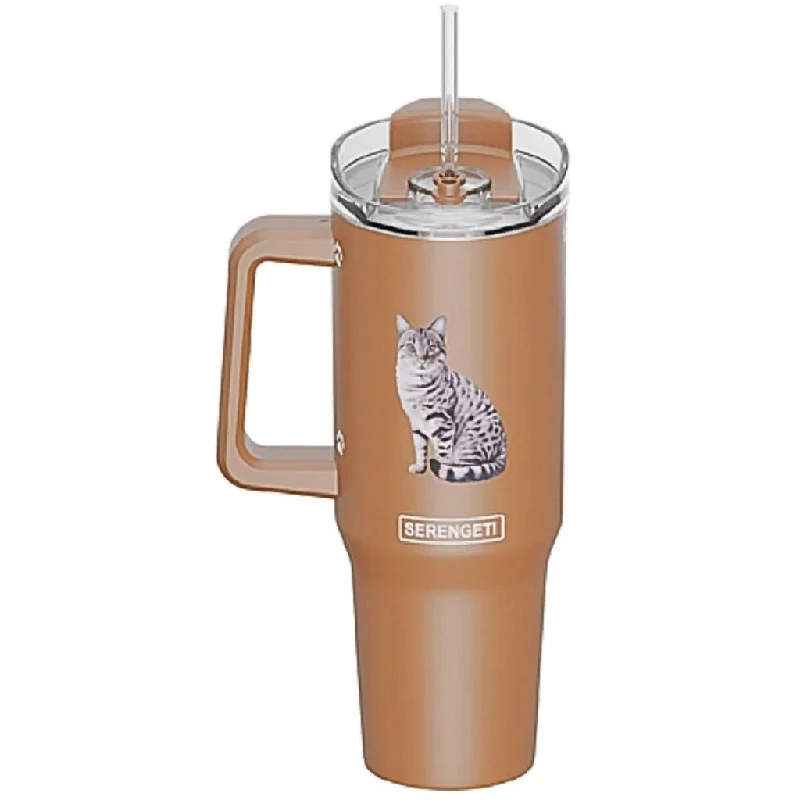 E & S Pets : Silver Tabby Serengeti 40oz Stainless Steel Ultimate Tumbler