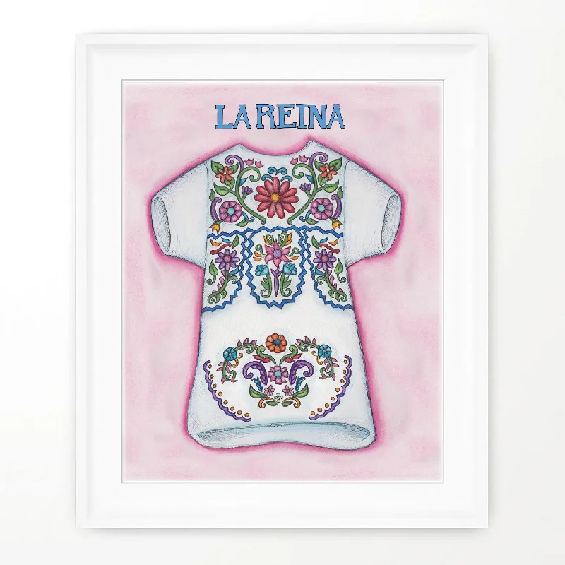 REINA DRESS PRINT | Floral Latina Dress Wall Decor | Best of Latin Art | Latinx Art Room Decor | Mexican Dress Art | Latina Power | Latin Power