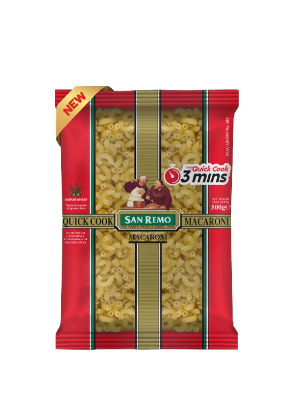 SAN REMO DRY PASTA QUICK COOK MACARONI 500G