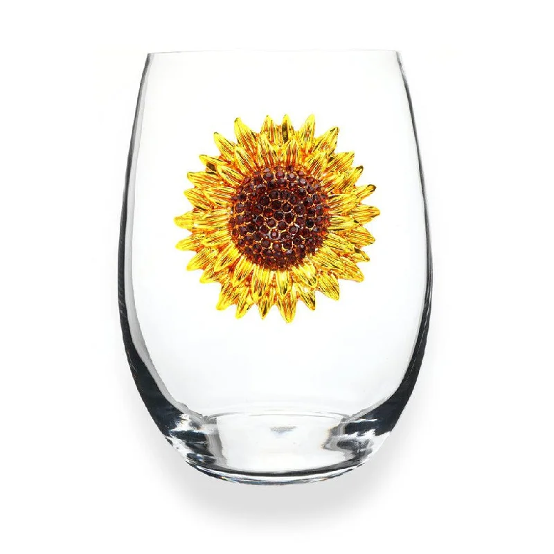 The Queens' Jewels : Sunflower Jeweled Stemless Wineglass