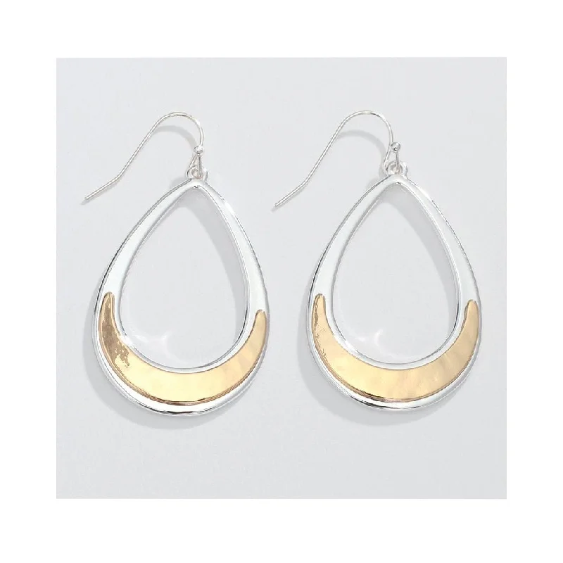 Periwinkle by Barlow : Polished Two-Tone Overlay Teardrops- Earrings