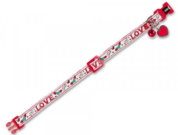 77907 NOBBY  Cat collar "LOVE" white/red