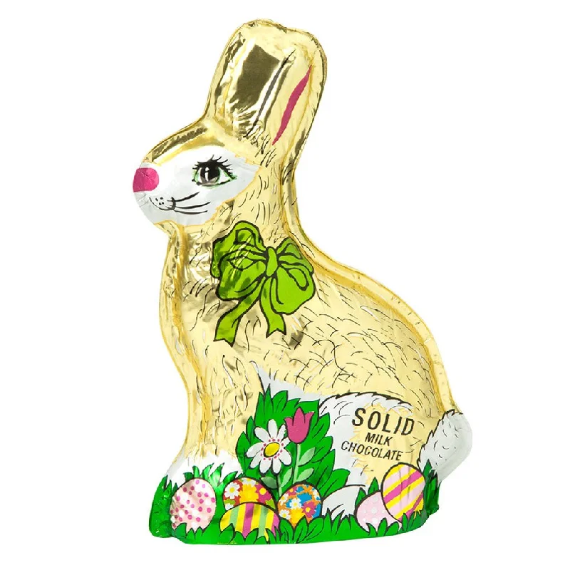 Abdallah Candies : Sitting Rabbit Foiled 2.5 oz Solid Milk Chocolate - Assorted by style/color. 1 at random