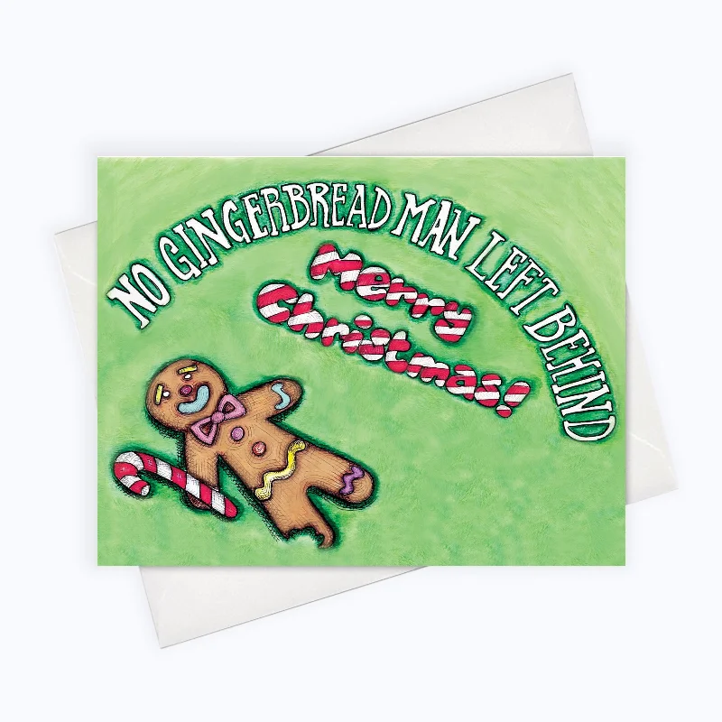 FUNNY HOLIDAY CARD | No Gingerbread Man Left Behind | Christmas Card | Gingerbread Man Holiday Card