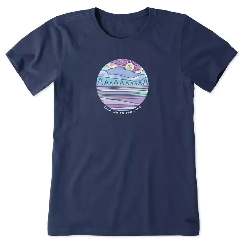 Life Is Good : Women's Washy Take Me To The Lake Crusher Tee - Darkest Blue