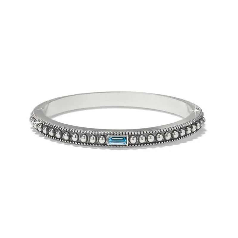 Brighton : Pretty Tough Gem Hinged Bangle- Silver Aqua