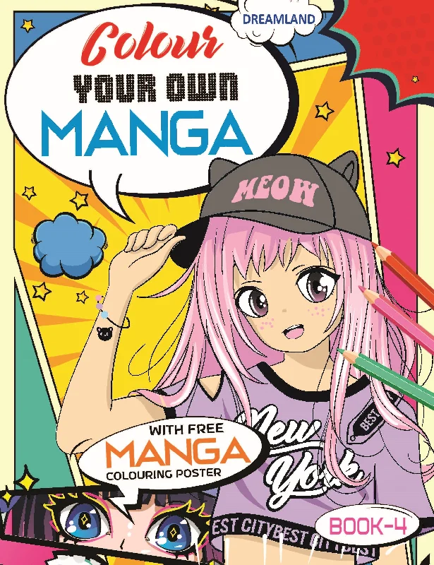 Colour Your Own Manga Book 4 With Free Manga Colouring Poster Age 4+