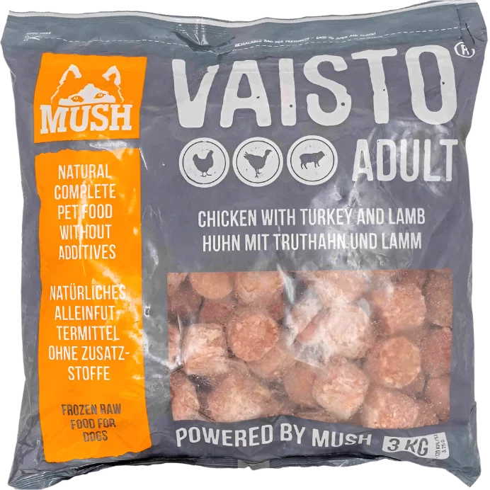 Frozen Raw Dog Food - Vaisto Grey (Chicken, Turkey & Lamb)