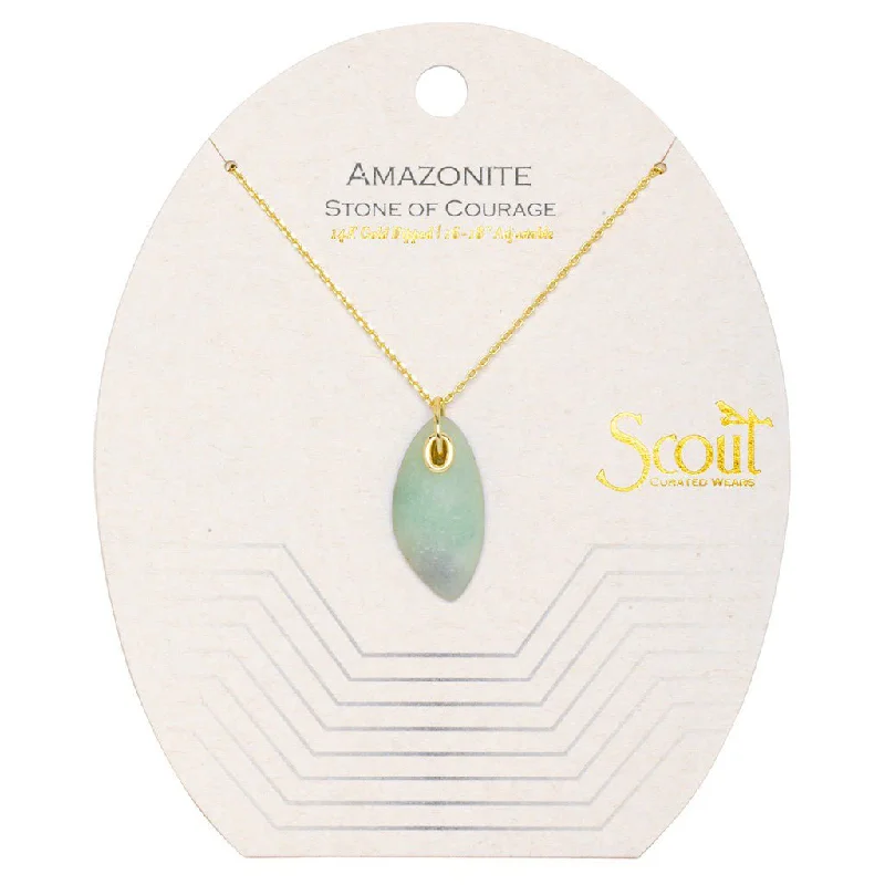 Scout Curated Wears : Organic Stone Necklace Amazonite/Gold - Stone of Courage