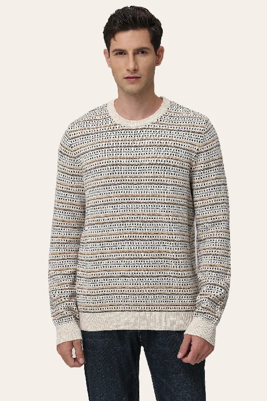 Birdseye Stripe Crewneck Sweater