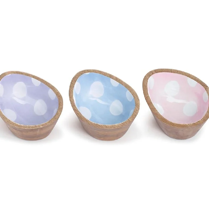 Burton & Burton : Pastel Lacquer Finish Easter Egg Bowl - Assorted by Color/Style