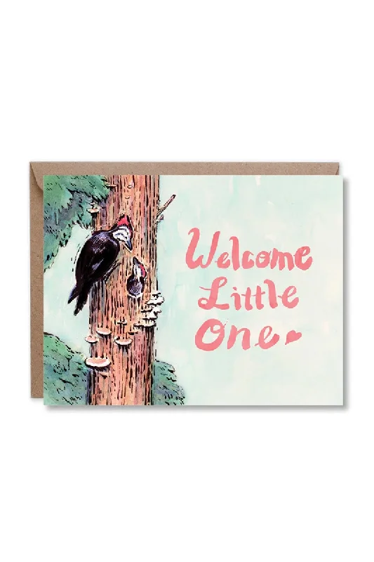 Welcome Little One Woodpecker Baby Card