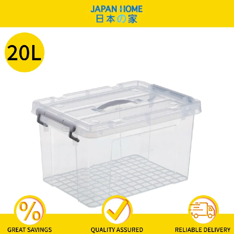 20L Multi Purpose Plastic Storage Box with Lock (44 x 30 x 25cm)