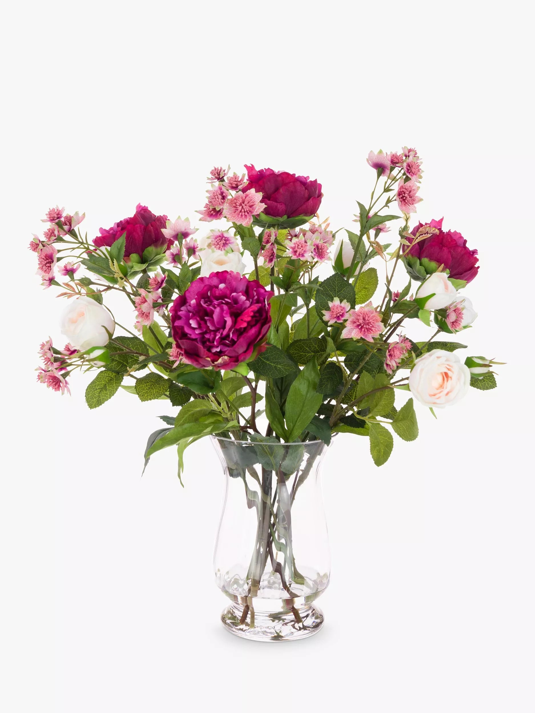 Floralsilk Artificial Peony, Rose & Astrantia in Vase