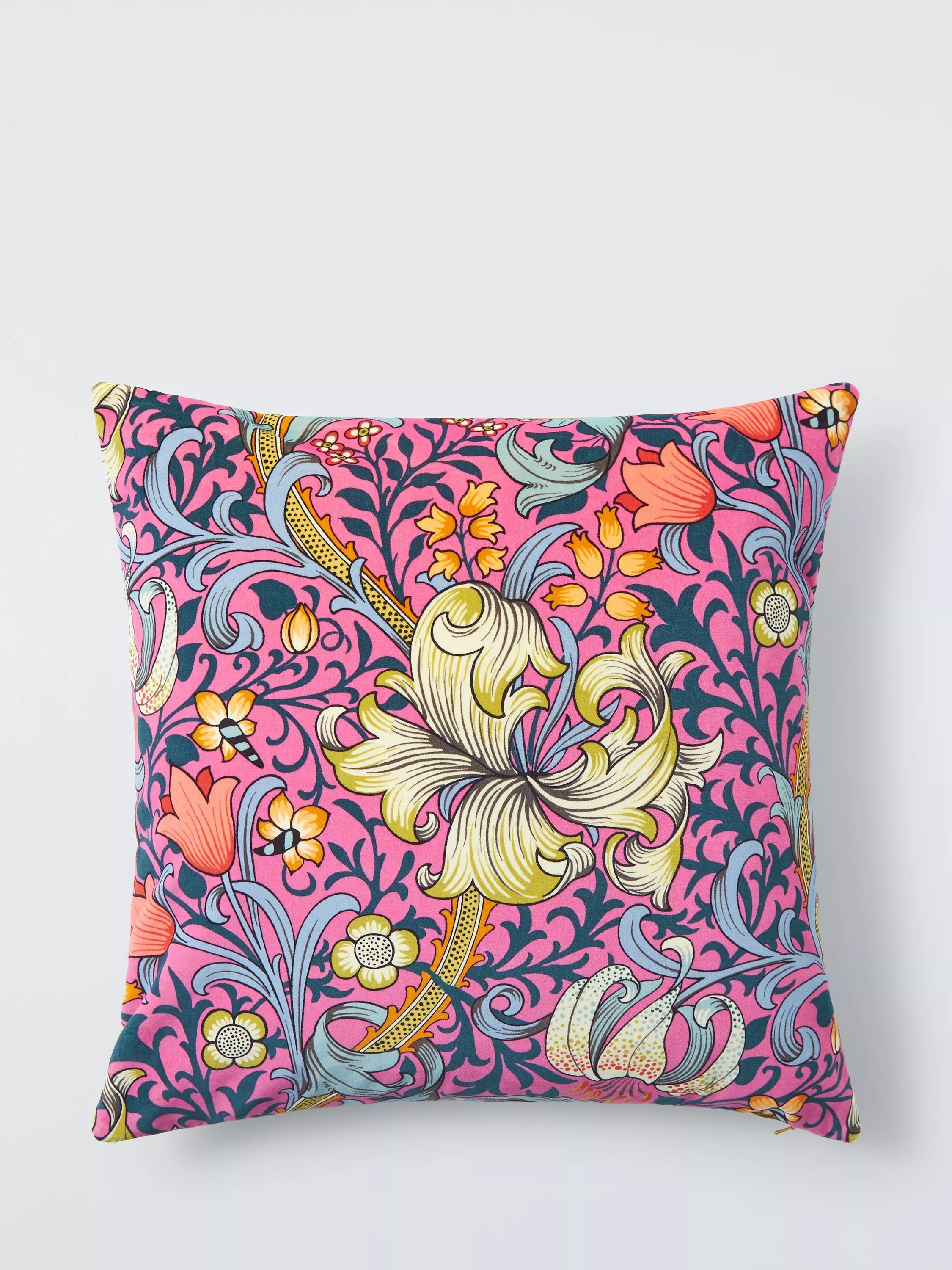 Morris & Co. Golden Lily Velvet Cushion, Ink