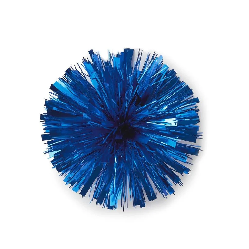 Hallmark : Royal Blue Metallic Pom Pom Gift Bow, 7"