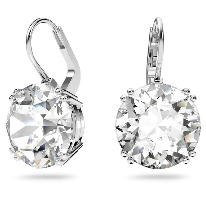 Swarovski : Millenia Drop Earrings In White - Round Cut, Rhodium