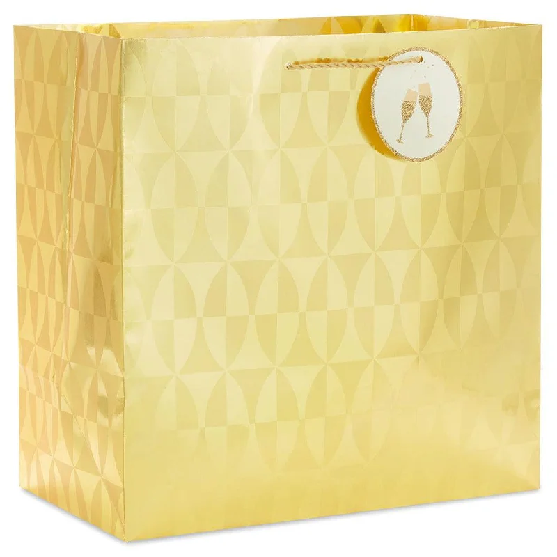 Hallmark : 15" Gold Geometric Extra-Deep Gift Bag