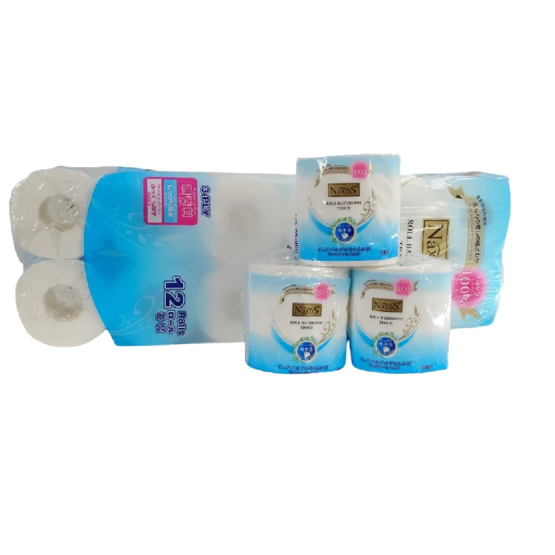 NAXOS 3Ply Bathroom Tissue 12 Rolls 140g