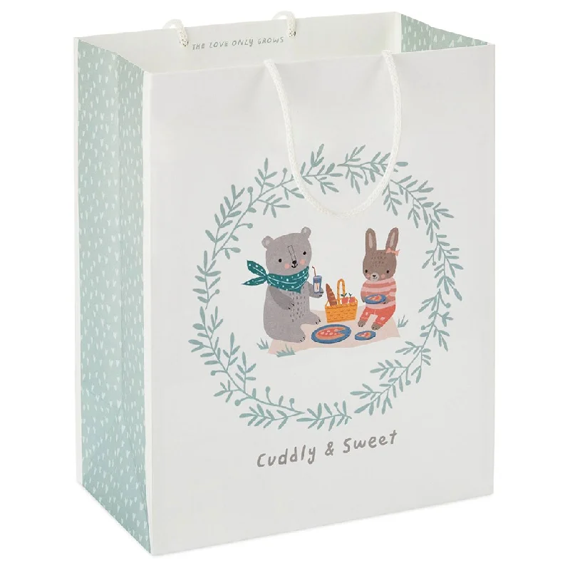 Hallmark : 9.6" Bear and Bunny Medium Gift Bag