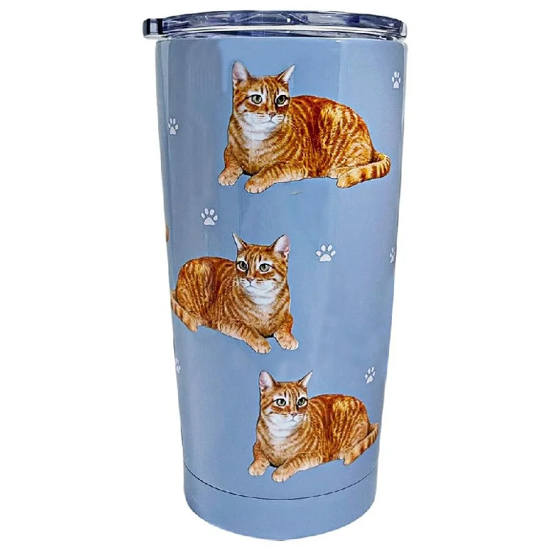 E & S Pets : Orange Tabby Cat Serengeti Ultimate Tumbler - Stainless Steel