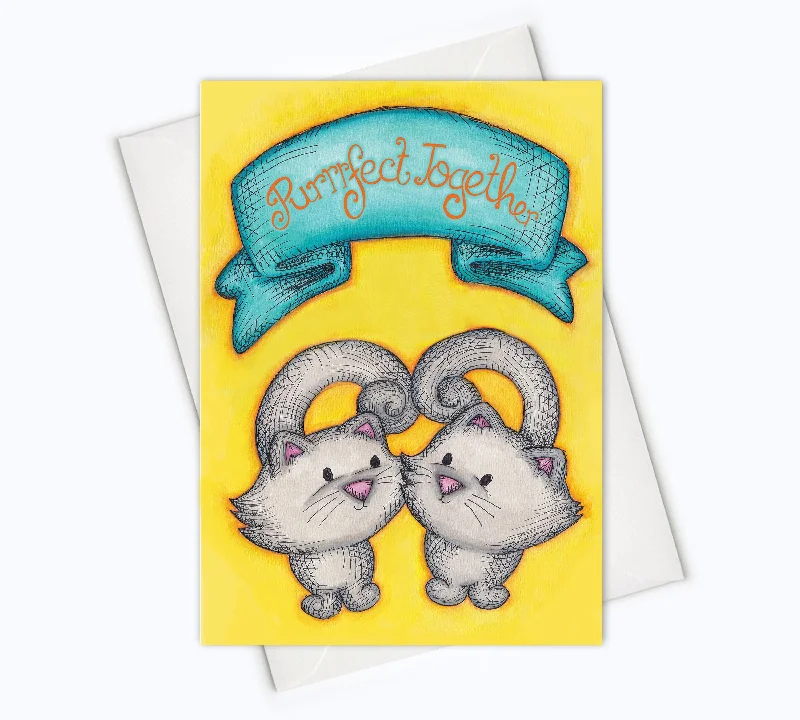 CAT LOVE CARD - Purrfect Together Cat Card Cat