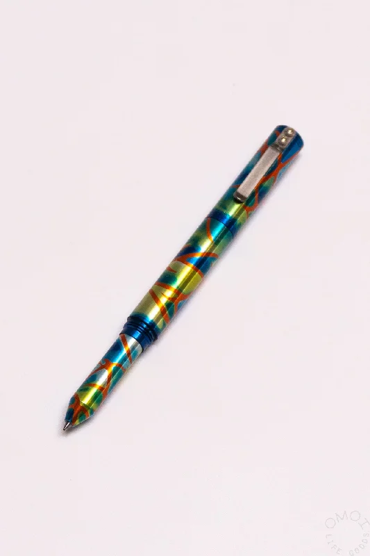 Schon DSGN The Machined Pen V2 Blue Orange Splash