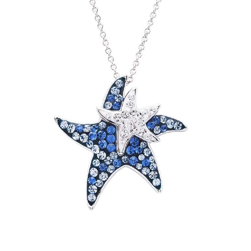 Ocean : Aqua Mom & Baby Starfish Pendant