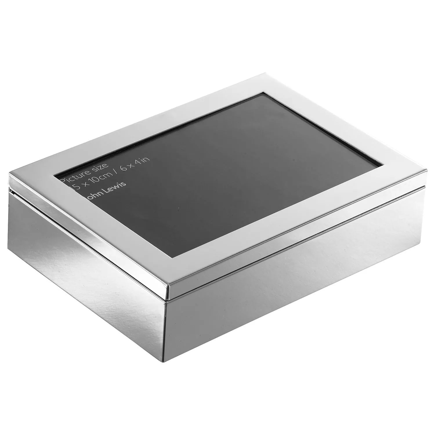 John Lewis Wide Border Photo Frame Box, 4 x 6" (10 x 15cm), Silver Plated