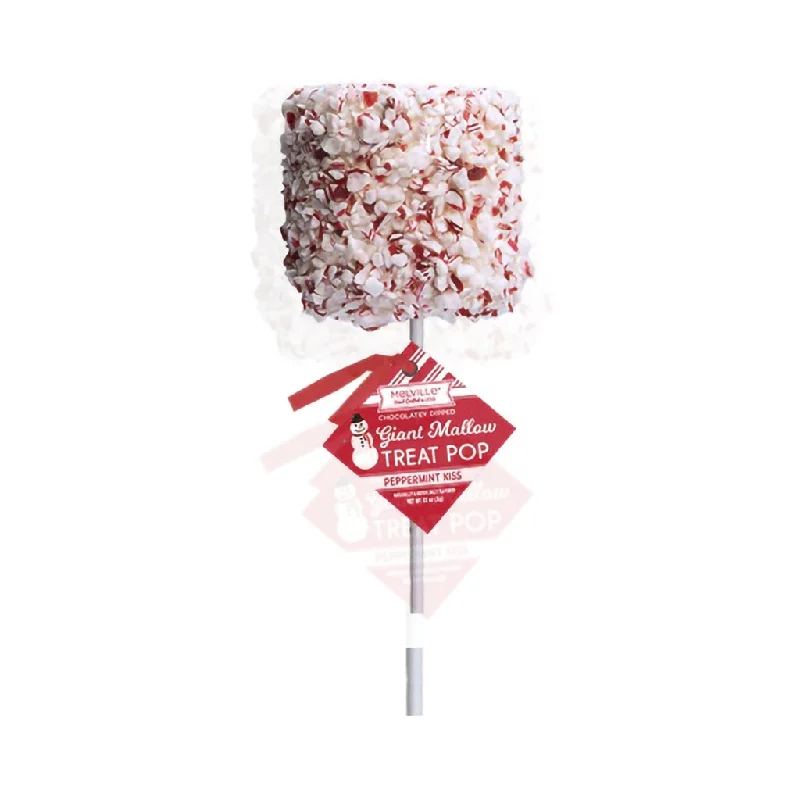 Melville Candy : Giant Marshmallow Pops - Peppermint White Chocolate