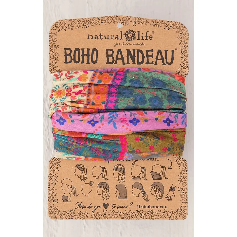 Natural Life : Full Boho Bandeau Headband - Multi Patchwork