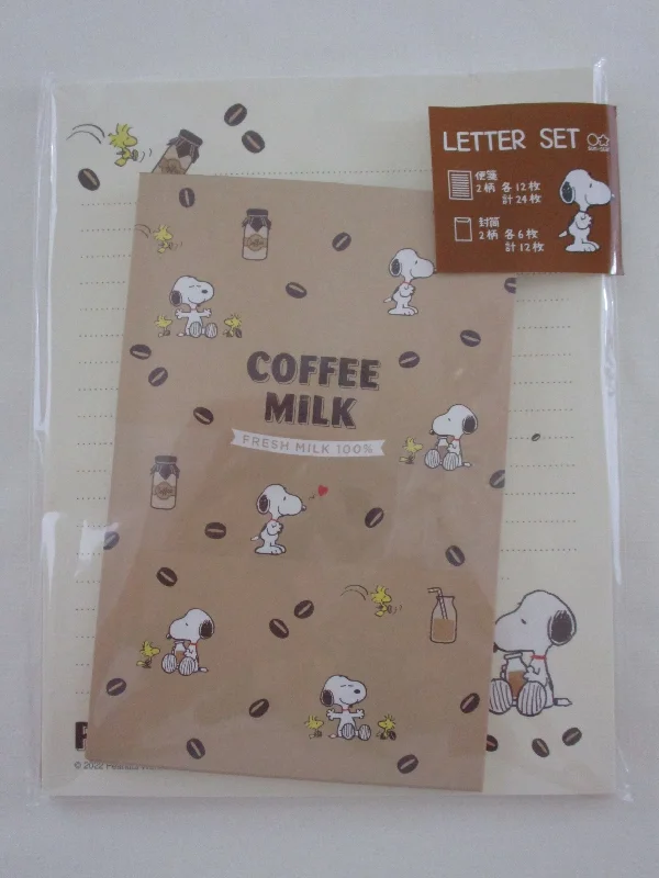 Cute Kawaii Snoopy Coffee Letter Set Pack - Stationery Writing Paper Penpal Collectible