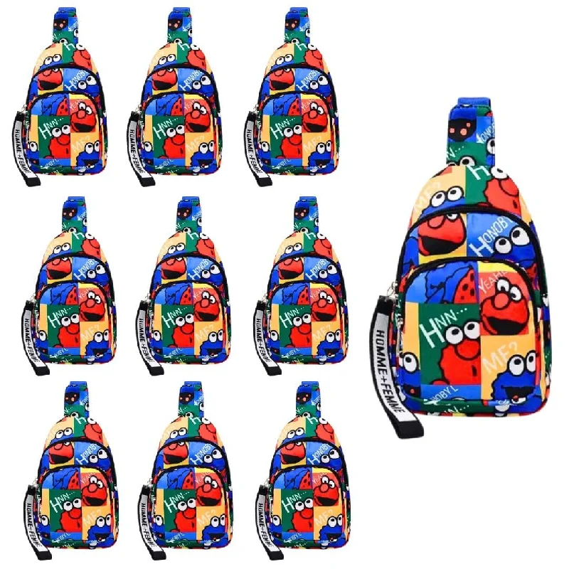 The Cartoon Print Colourful Crossbody Bag for Kids (Pack of 10)