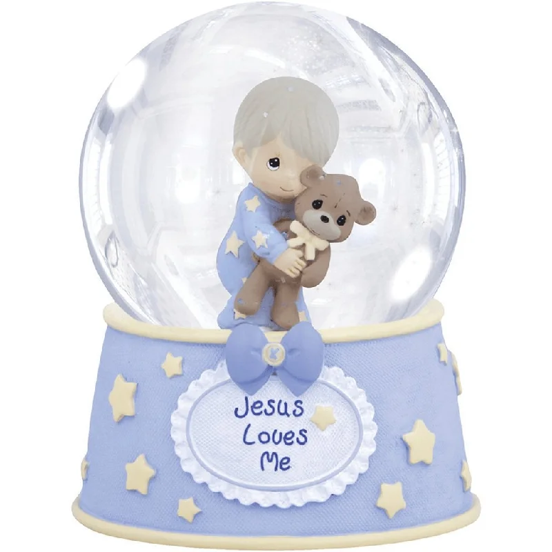 Precious Moments : Jesus Loves Me, Resin/Glass Snow Globe, Boy, Musical