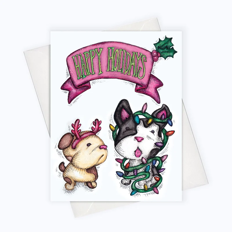 DOGGIE HOLIDAY CARD | Dog Holiday Greeting Card | Holiday Stationery | Christmas Card | Dog Lovers