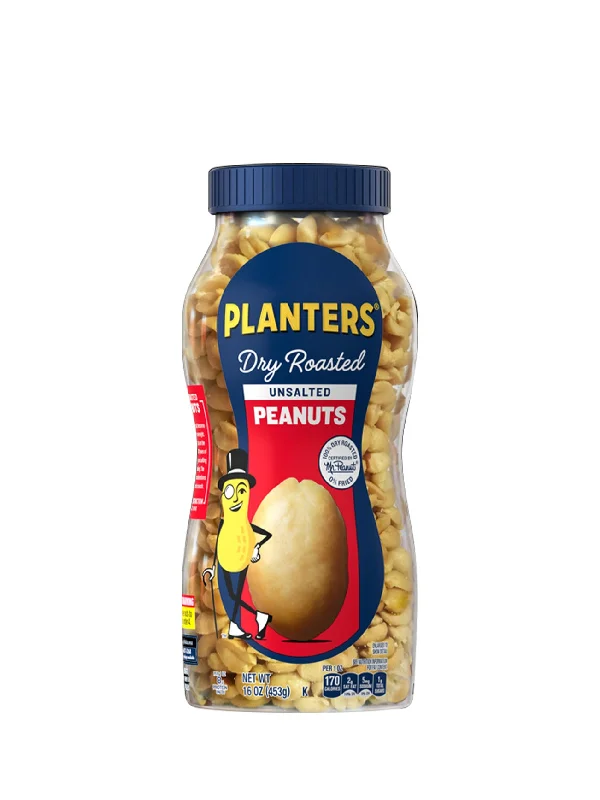 PLANTERS UNSALTED DRY ROASTED PEANUTS 16 OZ